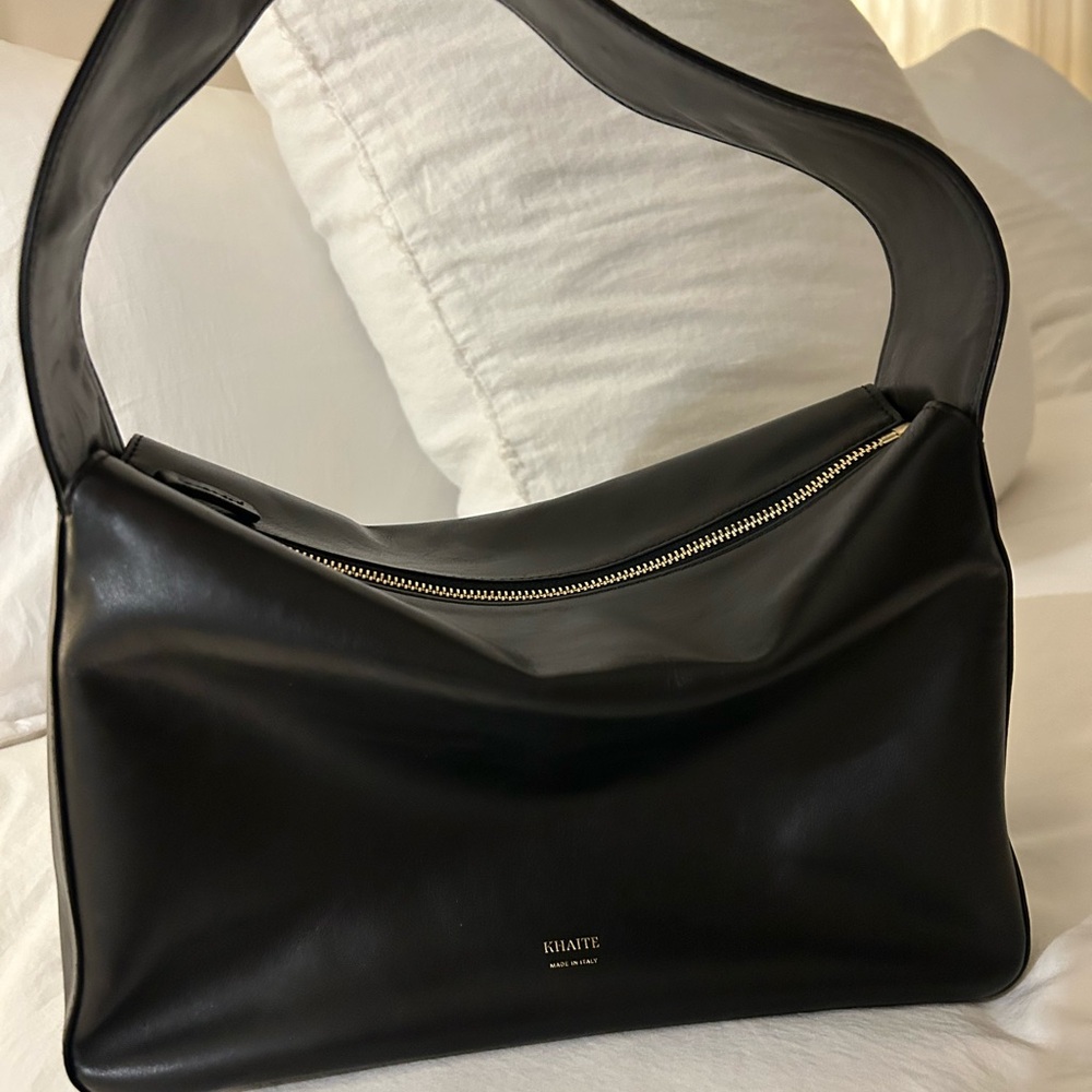 KHAITE Black Leather Shoulder Bag - Picture 4 of 9